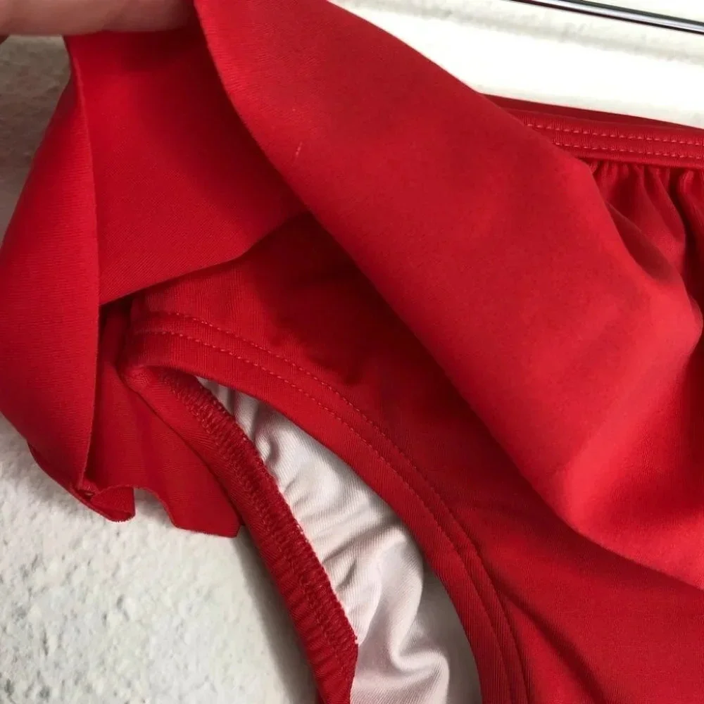 NWT Hanna Andersson swim‎ bottom skirted solid red size 12-18 months